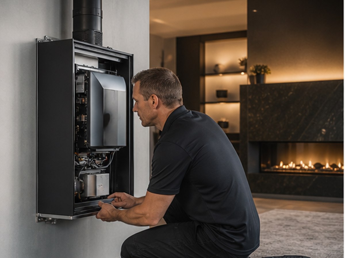 Technician carrying out Hamilton gas heater repairs