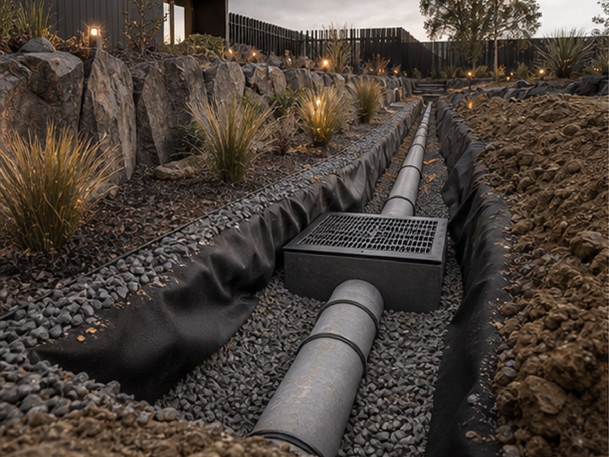 Underground sewer and stormwater drainage installation